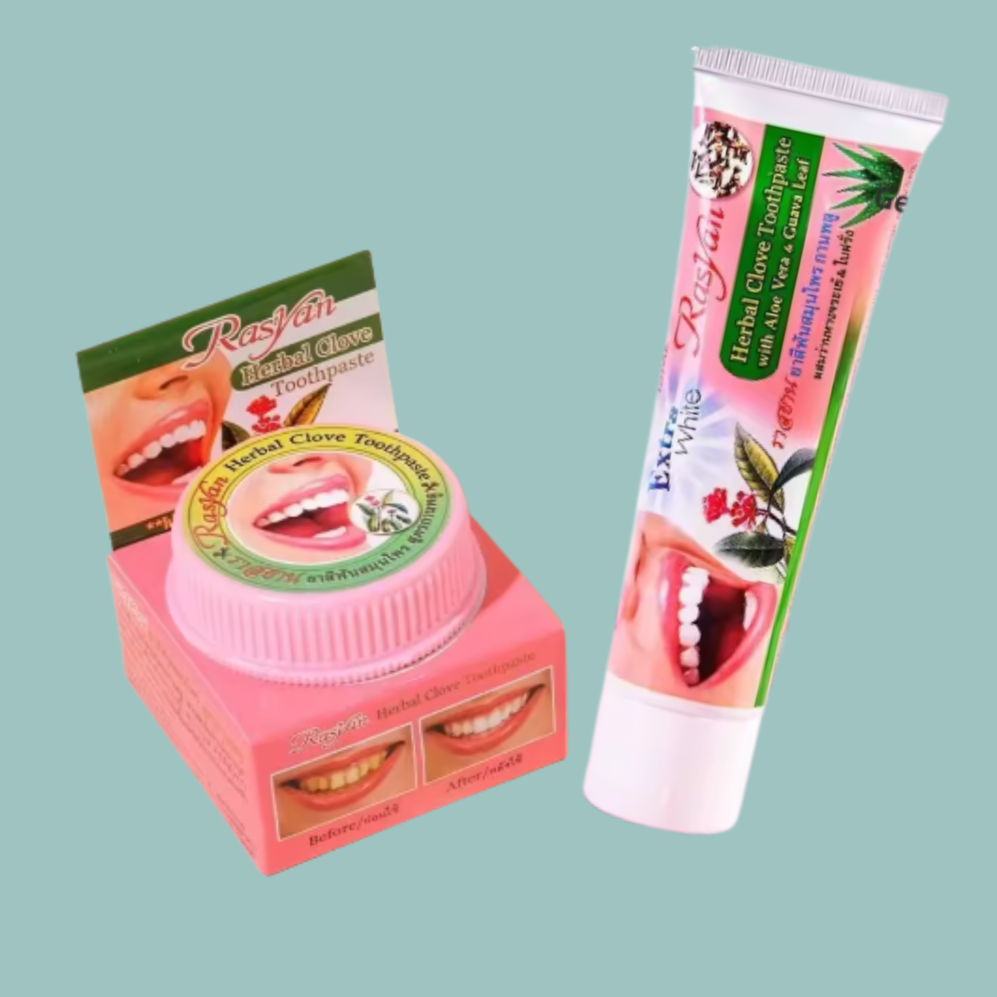 Rasyan Herbal Clove - Tandkräm & Tandpulver Set - KEEP smiling